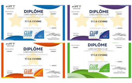 Le club Labelisé par la FFTT !!!